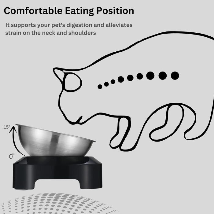 Підвищені годівниці для котів H&A Petcare: набір з 2 мисок під кутом 0 та 15°, з нержавіючої сталі