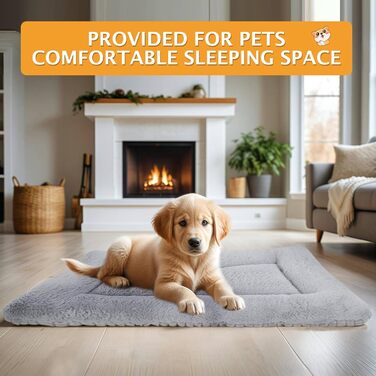 М'яке та тепле ліжко для собак - килимок-матрац для домашніх тварин, зручне, двостороннє, легко миється, PS085 (106x71 см, сірий)