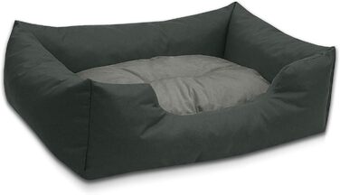 Крісло-ліжко для собак BedDog Mimi, сіре, 80x65x18 см, ROCK-FLOW. Зручне ліжко для собак з Cordura та мікрофібри, легко миється, для дому та вулиці.