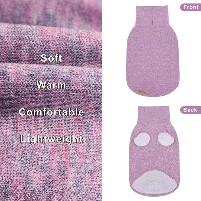 Светр для собак Mosucoirl: теплий пуловер, толстовка-світшот для маленьких, середніх та великих собак XS-4XL (3XL, фіолетовий)