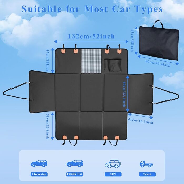 Накладка на сидіння автомобіля для собак CIGAA, водовідштовхувальна, стійка до подряпин, з жорсткою основою, оранжевого кольору, для авто, SUV, мінівен