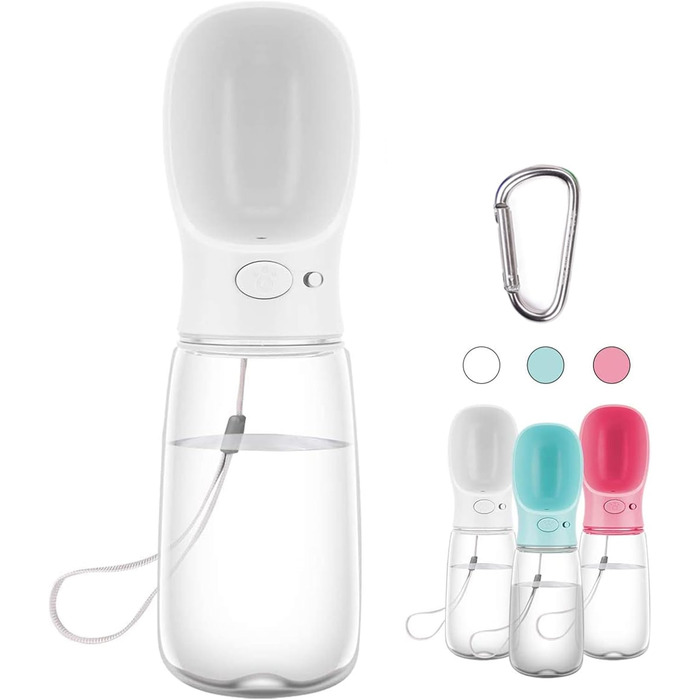 Турботрінка для собак на прогулянці, 550 мл, BPA-free, витоку, білий