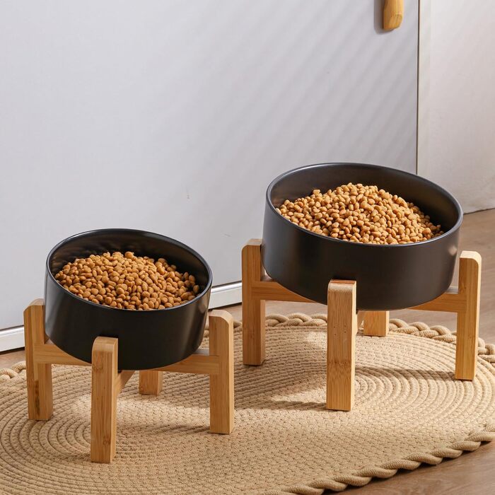 Накладна керамічна годівниця для собак середніх та великих порід, 15° нахил, протиковзка, сіра/біла, 7.6 літрів