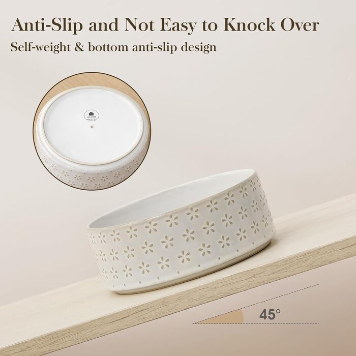 Миска для собак Malacasa з підставкою з горіхового дерева, 450 мл, подвійна миска для собак та котів, для корму та води, неслизька підставка, дизайн у формі п'ятипелюсткового клеверу та соти (1000 мл * 1, п'ятипелюстковий клевер)