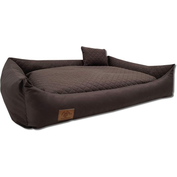 Ліжко для собак Одолплюс XXL - велике собаче ліжко, подушка для собак, собаче диванче з двостороннім матрацом | Знімний та пральний чохол (Коричневий)
