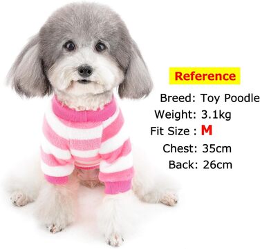 Теплий зимовий пуловер для собак ZUNEA, тепла флісова куртка для цуценят, стильний светр для дівчаток та хлопчиків, рожевий, розмір L (2XL)