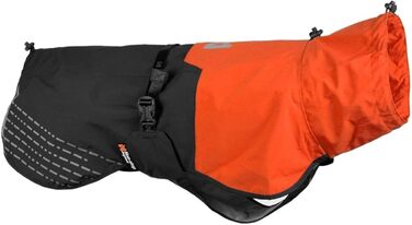 Дощовик для собак Non-stop dogwear Fjord, водонепроникний, регульований, дихаючий, з відбивними елементами, отворами для повідця і петельками для лап, для середніх порід, помаранчево-чорний, розмір 60