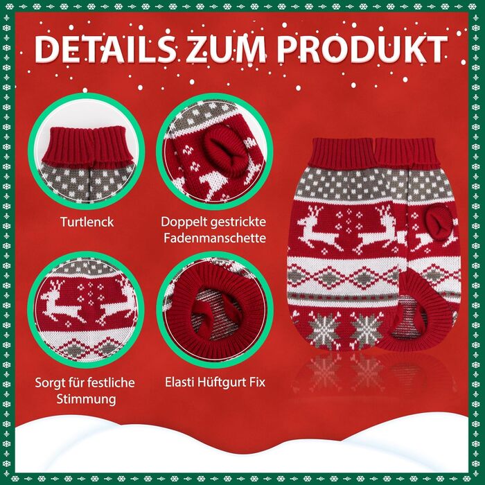 Пуловери для котів та цуценят на Новий Рік 2 шт. від HYLYUN: олень, сніжинка
