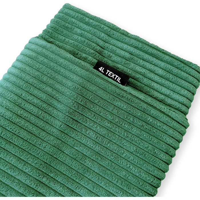 Ліжко для собак 4L Textil з Cordsamt, для великих та середніх собак, знімний та пральний чохол (Колір: Коричневий, Смужки). Замінний чохол (60x50 см), Зелений (смужки)