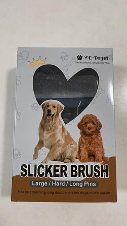Щітка-гребінець Doodle & Pudel для грумінгу, екстра довгі металеві зубці 27 мм, велика сликер-щітка для голдендудлів, пуделів, середніх і довгошерстих собак, для щоденного догляду, видалення шерсті та бруду