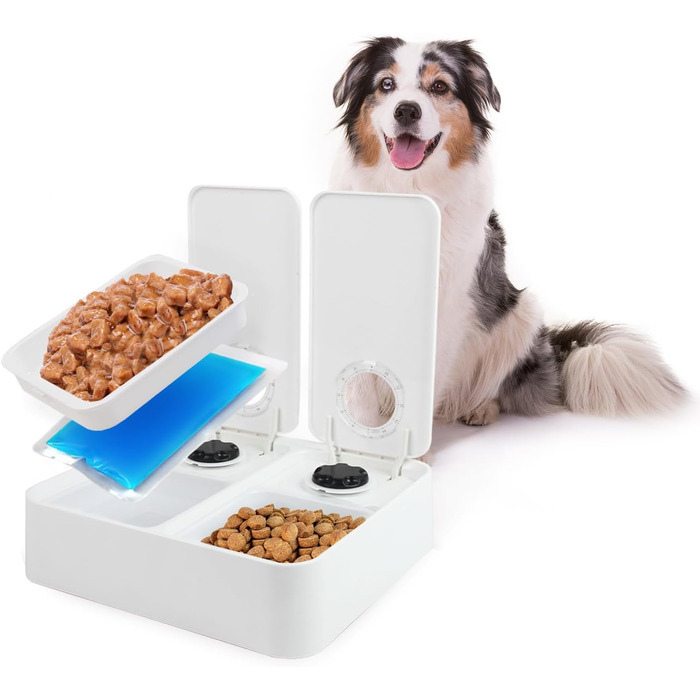 Автоматичний годівниця для котів та собак ALL FOR PAWS з таймером, для сухого та вологого корму, миється у посудомийній машині