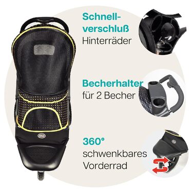 Візок для собак Innopet Adventure: прогулянка з вашим улюбленцем. Підходить для собак, котів та дітей. Кольори: золото, чорний