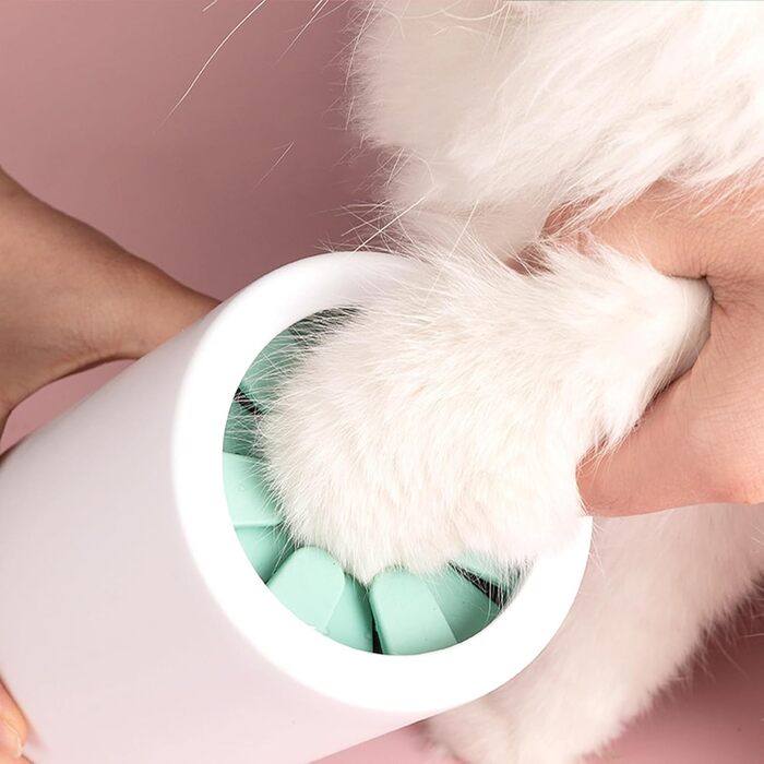 Мийка для лап собак | Пристрій для очищення лап, глибоке очищення, м'яка щітка, ефективне видалення бруду | Зелений, Малий