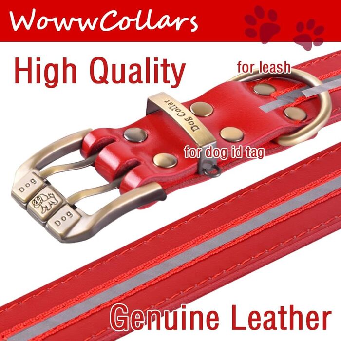 Шлейка для собак з екошкіри, м'яка, з підкладкою, світловідбиваюча, з латунною пряжкою, для собак малих, середніх та великих порід (Червона, XL)