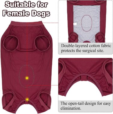Операційний боді для собак після кастрації (для самців) з блискавкою. Захисний костюм після операції, медичний боді для собак, простий збір сечі, захист від протікання, піжама для собак (синій морський колір, червоний для сук).