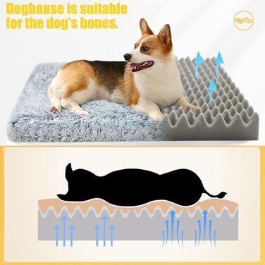 М'яке ліжко для собак середніх порід та котів, 75 x 50 x 8 см, плюшеве, миюче, сірий омбре