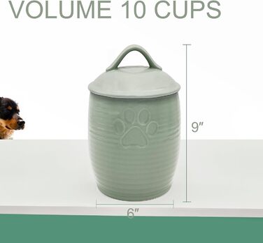 Контейнер для собачих ласощів NIXBYO, зелений, кераміка, герметичний, для зберігання