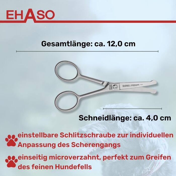 Пінцет для собак EHASO Premium 12 см з округлою кінчиком | Пінцет для грумінгу, вигнутий клинок, компактний та точний | Пінцет для собак преміум-якості | Підходить для всіх порід собак