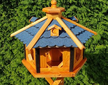 Дерев'яний годівничка для птахів Vogelhaus XL, синя, водостійка, без стійки