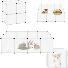 Клітка-вольєр для кроликів та морських свинок ORHEYA, 145x75x48 см, з дверцятами, DIY, пластик