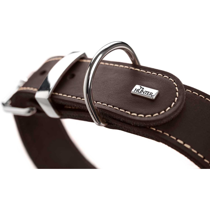 Нашийник для собак Hunter Aalborg Special, шкіряний, міцний, комфортний, розмір M, темно-коричневий, 80 см