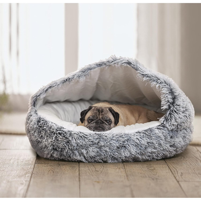 Кігтеточка-лежанка для котів та собак Weltbild - затишна печерка Ø 60 см з плюшу, як лежанка для котів або собак, печерка, що можна прати