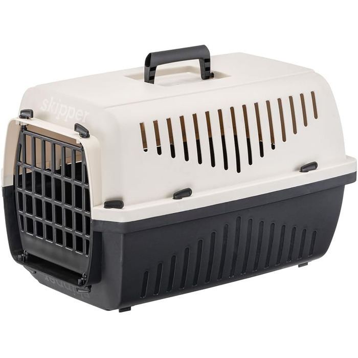 Переноска для котів та собак Ferplast SKIPPER 3, 62x41x38 см, пластик, з відкидним ручками (Бежевий)