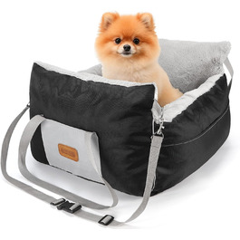 Автокрісло для собак Nobleza - зручне ліжко для маленьких собак, з кишенями та змінним подушкою, 58x56x33 см, бавовна, плюш, пластик/метал