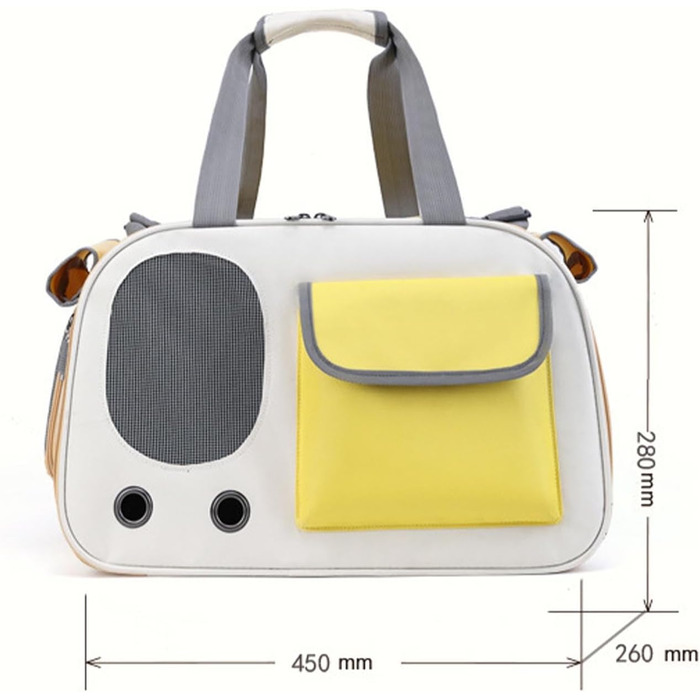 Трансформер для собак та котів Topyond - переноска для тварин з великим об'ємом, вентиляційним вікном та регульованим ременем, водовідштовхуючий оксфорд, жовтий