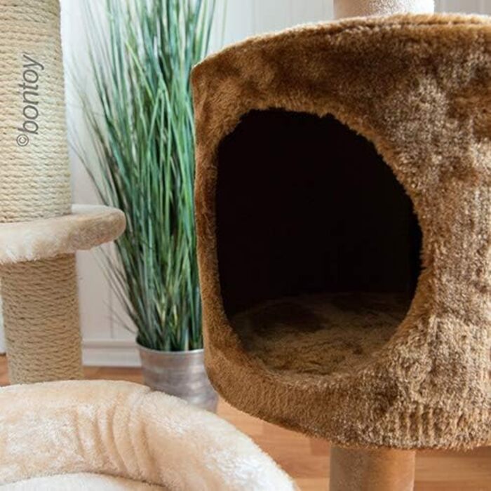 Дряпак для котів Bontoy Romy, 49.5 x 49.5 x 80 см, з лежанками та місцями для лазіння, для великих котів