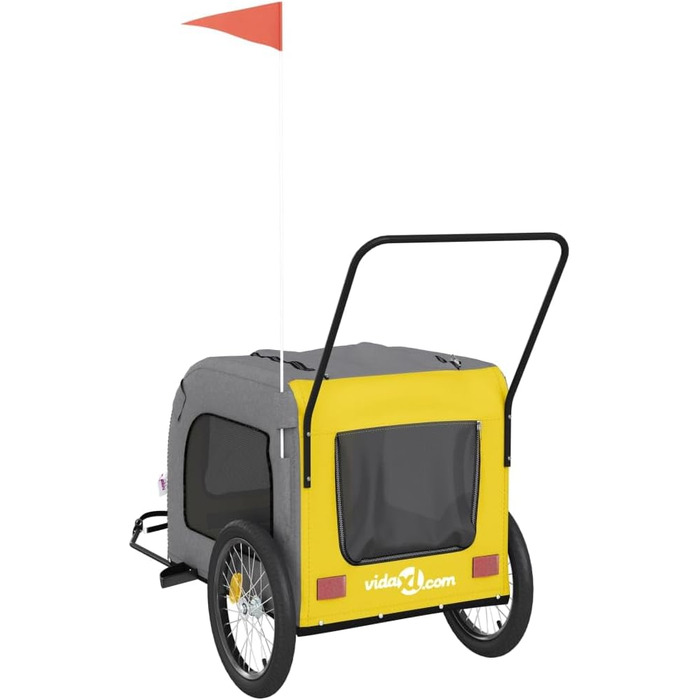 Причіп для велосипеда для собак жовтого та сірого кольорів Oxford-Gewebe та заліза LH16839