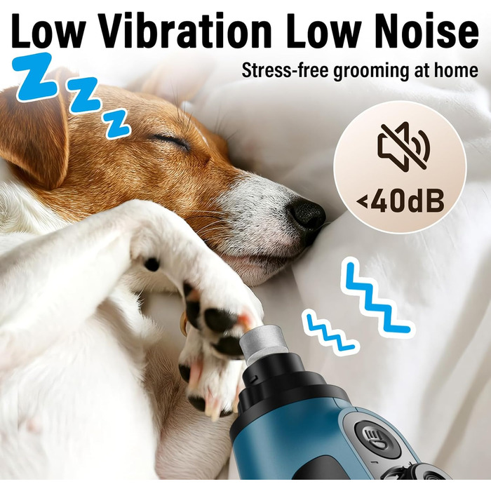 Шліфувальник кігтів для собак Casfuy Smarter Krallenschleifer 6-ступінчатий – 50% потужніший, з LED-підсвіткою, тихий, перезаряджається, для собак та котів різних розмірів, темно-синій