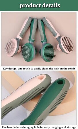 Щітка для котів та собак, аксесуари для грумінгу, видалення шерсті, самоочисна, для довгої та короткої шерсті