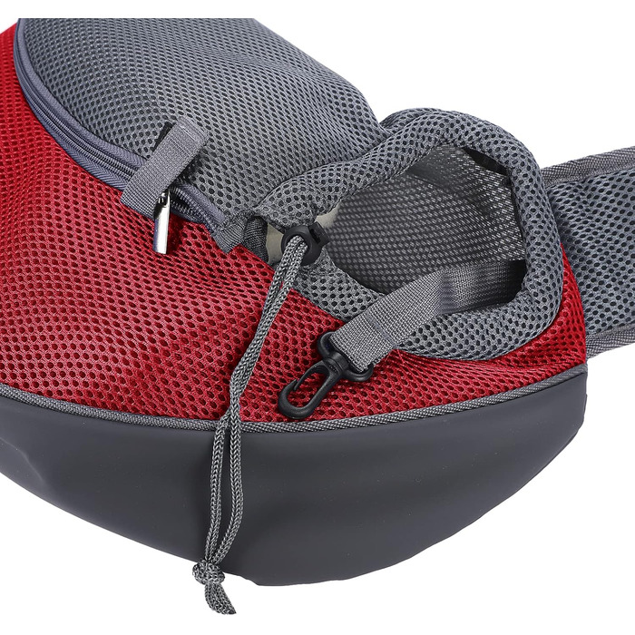 Сумка-переноска для собак та котів, дихаюча сітка, складна, для цуценят, котів, домашніх тварин, через плече, звільняє руки, регульований ремінь, м'яка переноска для цуценят, блискавка, безпека, (Червона/Подорож, однотонна (Getaway Solids))