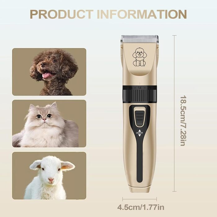 Електричний триммер для собак та котів Gold - тиха робота, для маленьких та великих тварин