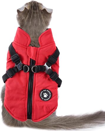 Тепла жилетка для собак, зимовий одяг для собак, флісова жилетка, водонепроникний одяг, на блискавці, для цуценят, одяг для собак маленьких, середніх та великих порід, червоний, 2XL