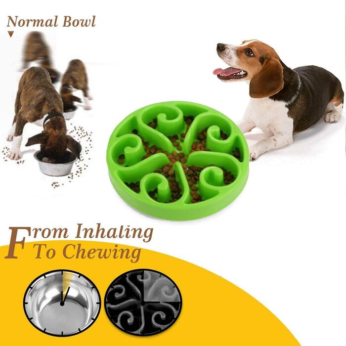 Миска для собак Slow Feeder, інтерактивна лабіринтова миска, запобігає швидкому поглинання їжі, проти блювоти, подовжує час їжі (світло-зелена)