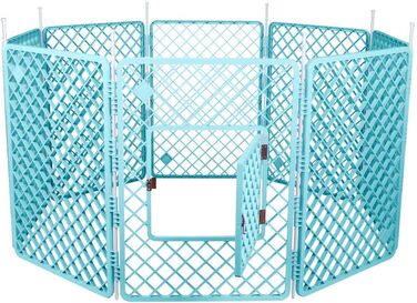 Вольєр для цуценят Iris Ohyama з 8 панелей, 90 см, блакитний. Підходить для собак та котів, для використання в приміщенні та на вулиці