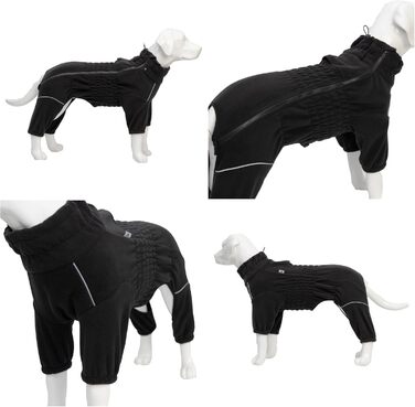 Чорна зимова куртка для собак, XL, фліс, блискавка, для великих, середніх та малих порід