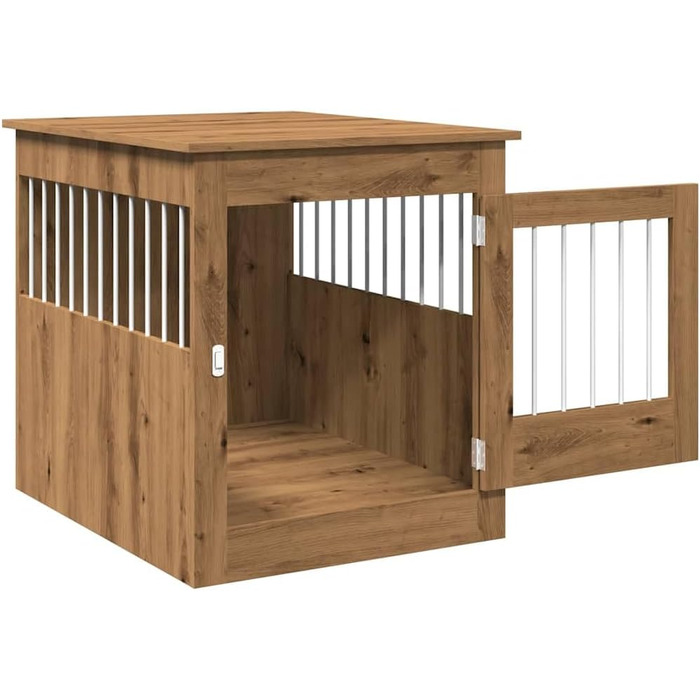 Клітка для собак у меблевому стилі vidaXL, артезіанський дуб, 64,5x80x71 см, стильне меблеве житло для собак