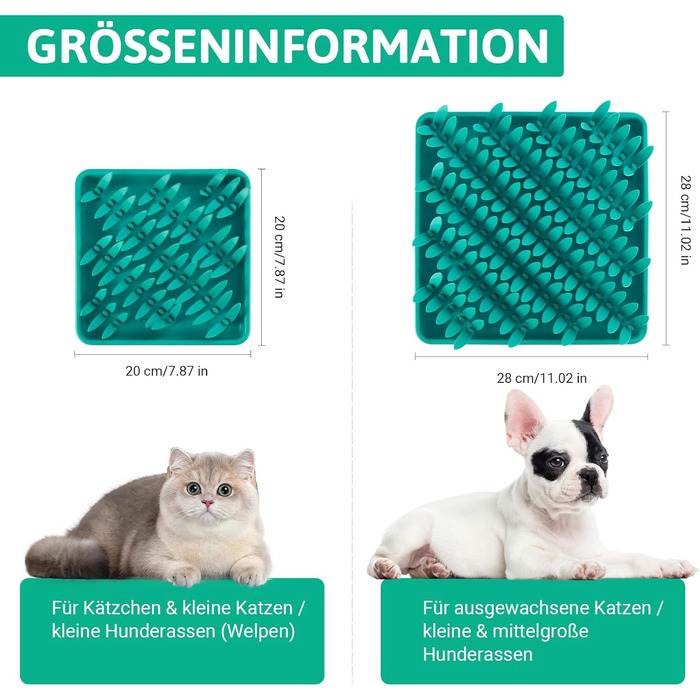 Силіконова килимок для собак PEGGY11, 28×28 см, Slow Feeder, антиковзаюча, легка у митті