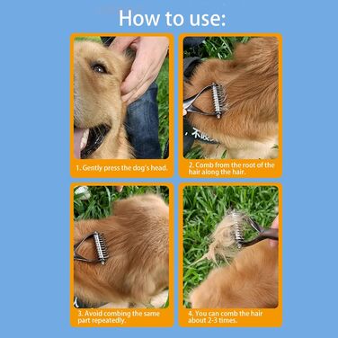 Гребінець для собак та котів з довгою шерстю, 2-етапний, для видалення підшерстя, з цинкової сплави, довговічний, для бережного догляду за шкірою, ефективний проти ковтунів та випадання шерсті (Чорний, L)