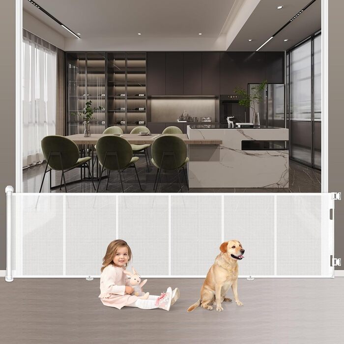 Захисне ворота MYPIN для дверей, висувні, 0-140 см. Захист від собак та дітей. Чорний колір.