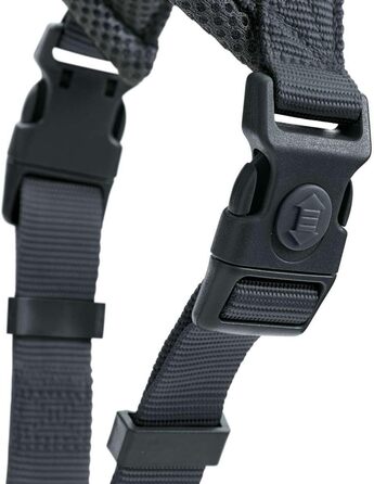 Шлейка для собак HUNTER LONDON COMFORT, дихаюча сітка 3D, 2-ступеневе регулювання, надійна застібка, міцна, легка та зручна в догляді, колір: антрацит, розмір: L/1