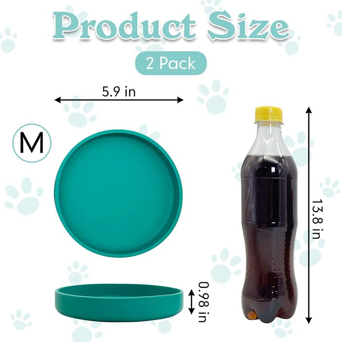 Набори мисок для котячого корму Apatal з нержавіючої сталі, 15 см, набір з 2 шт., для сухого та вологого корму, блакитні/зелені