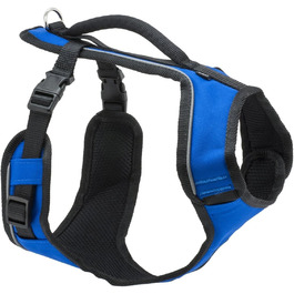 Шлея для собак PetSafe EasySport, регульована, з м'якою підкладкою, контрольна ручка, світловідбивні елементи, синя, розмір S