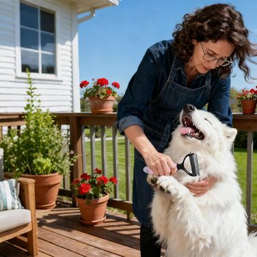 Набір з 3 шт. щіток для собак та котів: рукавичка для видалення шерсті, гребінець для підшерстя. Підходить для довгошерстих та короткошерстих тварин. Рожевий колір