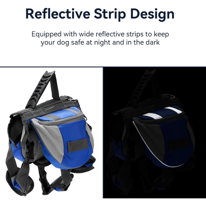 Рюкзак для собак Cyrank, набір посуду, жилет для собак, сумка для спорядження, рюкзак для собак, сумка для подорожей з відбиваючими смугами, жилет для собак Cyrank для великих собак (M)
