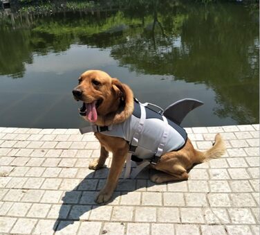 Світшот для собак HALAWAKA, професійний жилет для плавання, тренувальний одяг для тварин, з ручкою для підйому, косплей (XS, акула)