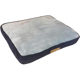 Ліжко для собак Ellie-Bo Jumbo з бортами з корду та штучного хутра, 152x100 см, сіре/синє